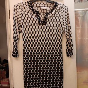 Chico's Black and White Long Sleeve Dress in Size 0